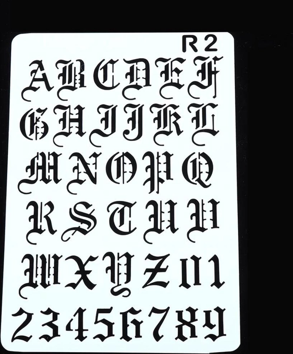   | Old English Letter Template -  Leren Tekenen - Tekenen voor volwassenen - Sjabloon  - Tattoo